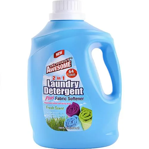  Awesome 2 in 1 Laundry Detergent Plus Fabric Softener 64 Loads Fresh Scent